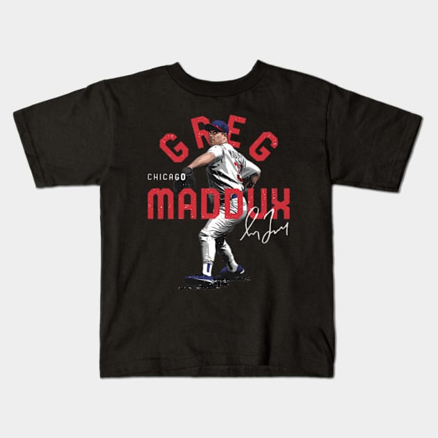 Greg Maddux Chicago Arc Kids T-Shirt by caravalo